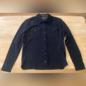 RRL western style wool cashmere shirt sweater black men’s medium
